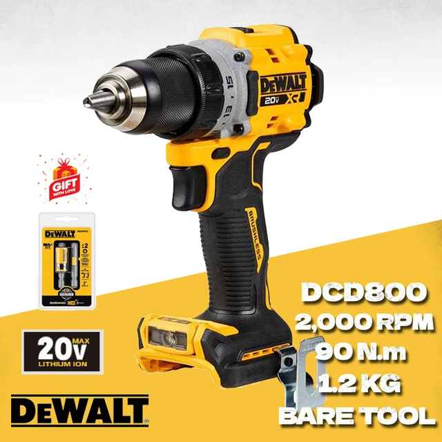 DEWALT DCD800 Cordless Drill Brushless Motor Tool Only 20V XR 1/2in