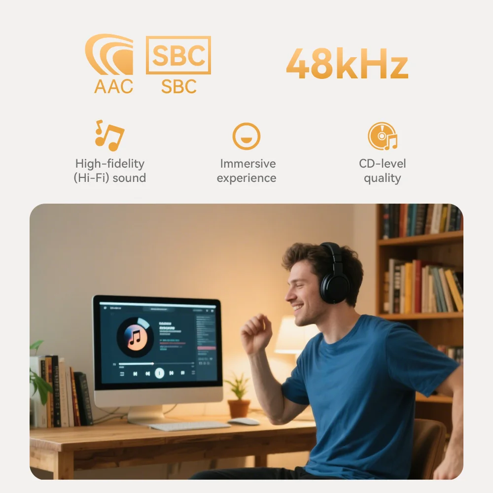 Enhanced Bluetooth 6.0 Adapter with High-Range 5dBi Antenna
