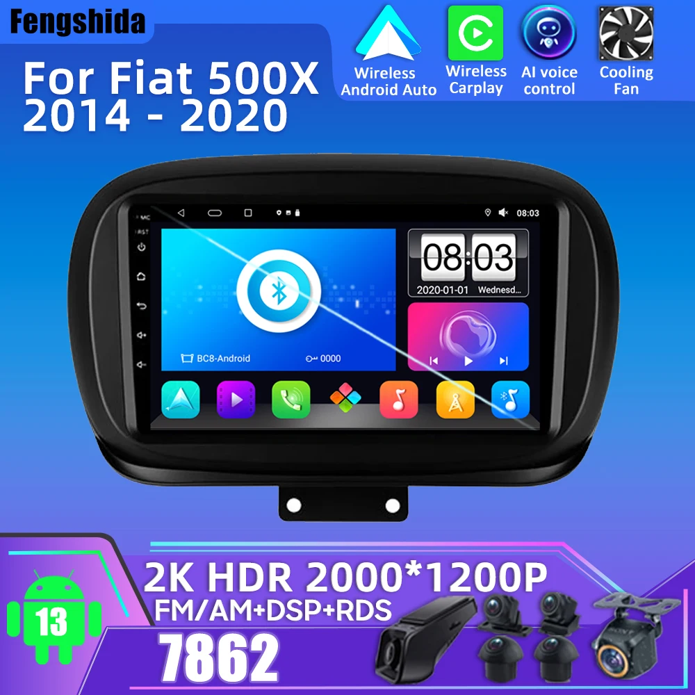 

Android Radio For Fiat 500X 2014 - 2020 High-performance CPU Multimedia Player Rear Camera 8 Core Bluetooth Carplay DSP Wifi