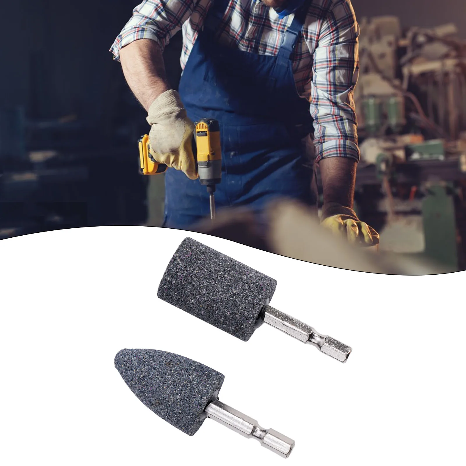 

2pcs Hexagonal Shank Grinding Wheel Sharpening Head Portable Grinding Drill Tool Electric Grinding Stone Wheel Dremel Access