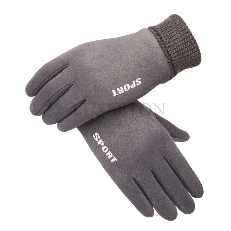 

Winter Men Gloves Outdoor Keep Warm Touch Screen Riding Motorcycle Gloves Male Suede Windproof Cold Gloves Full Finger Guantes
