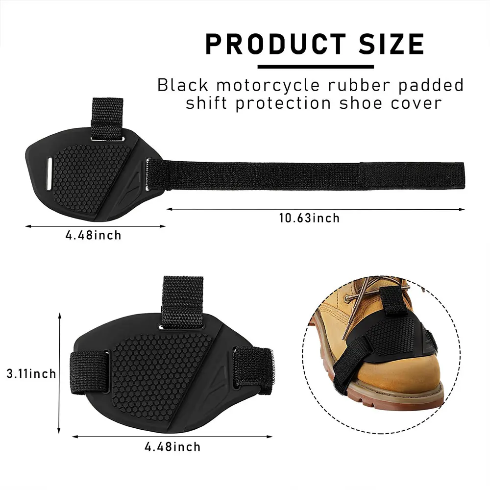 Black Motorcycle Shifter Pad Boot Cover - Rubber Shoe Protector