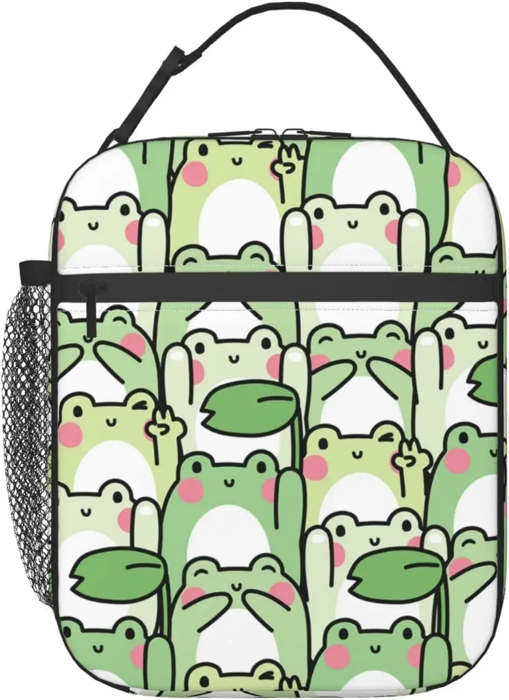 Cute Frog Lunch Box for Kids Women Men Green Lunch Bag Cooler Tote Insulated Container Gifts Office Picnic Travel Work