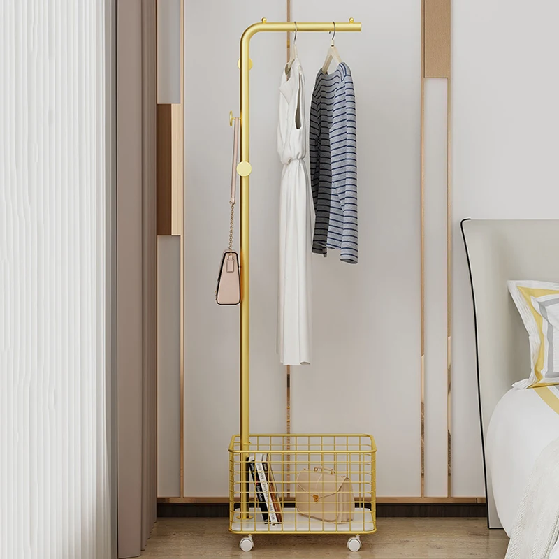 Boutique Storage Clothing Rack Golden Luxury Moving Spiral Hanger Standing Floor Nordic Cabides Para Roupa Room Decoration image_1