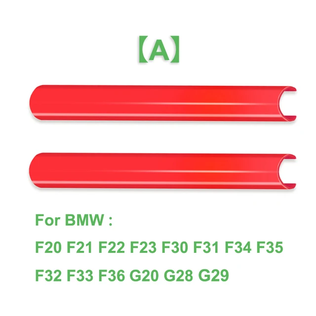 2Pcs Car Front Grille Trim Strips Cover Frame Stickers For BMW F10 E60 F30 F32 F20 F22 F06 F02 F25 F26 G20 1 2 3 4 5 6 7 Series A Red