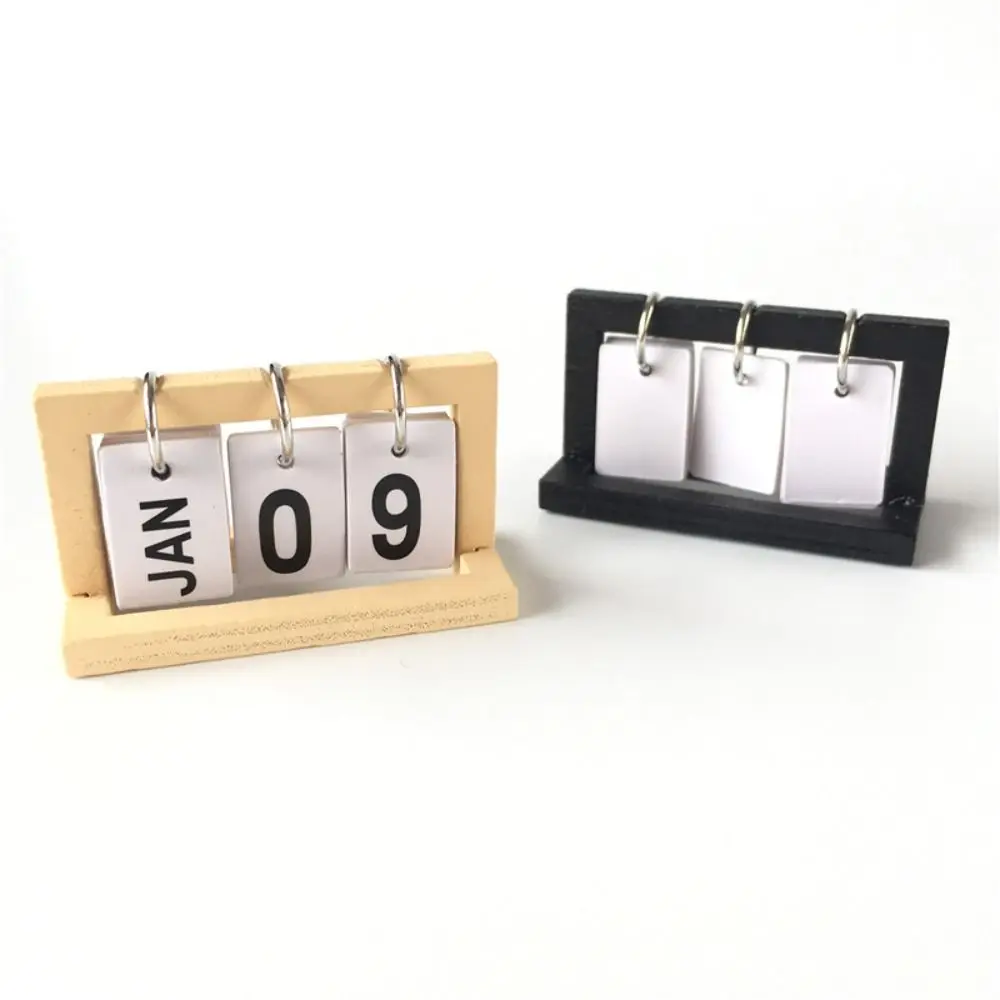 

Creative Mini Calendar Living Room Small Model Desk Calendar Funny Wooden Office Desk Decoration Dolls