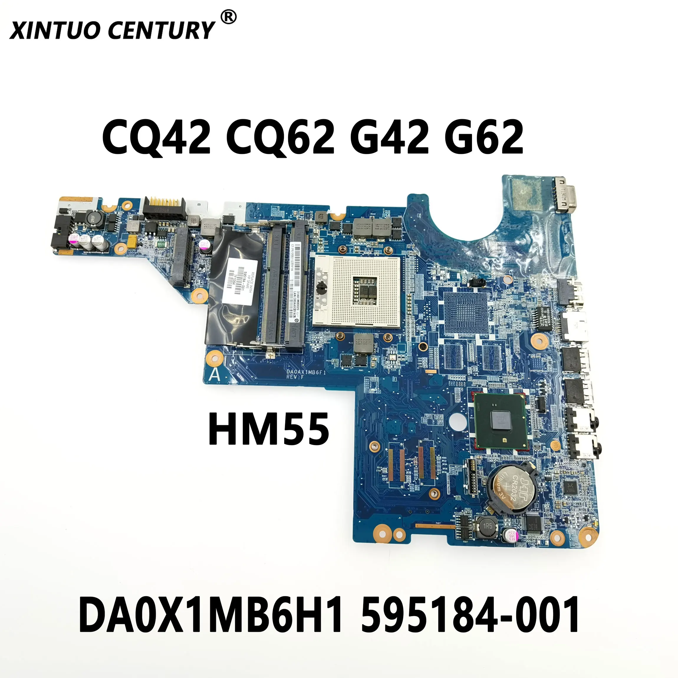 

595184-001 595184-501 595184-601 для ноутбука HP Pavilion CQ42 CQ62 G42 G62 материнская плата DA0X1MB6H1 HM55 поддержка I3 I5 100% протестирована