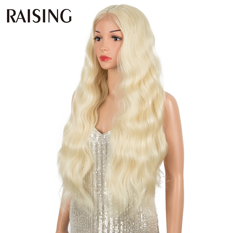 30 40 Inch Lace Front Wigs 13x6 Body Wave Black Lace Front Synthetic Wigs For Women Honey Blonde Colored Curly Wig Pre plucked