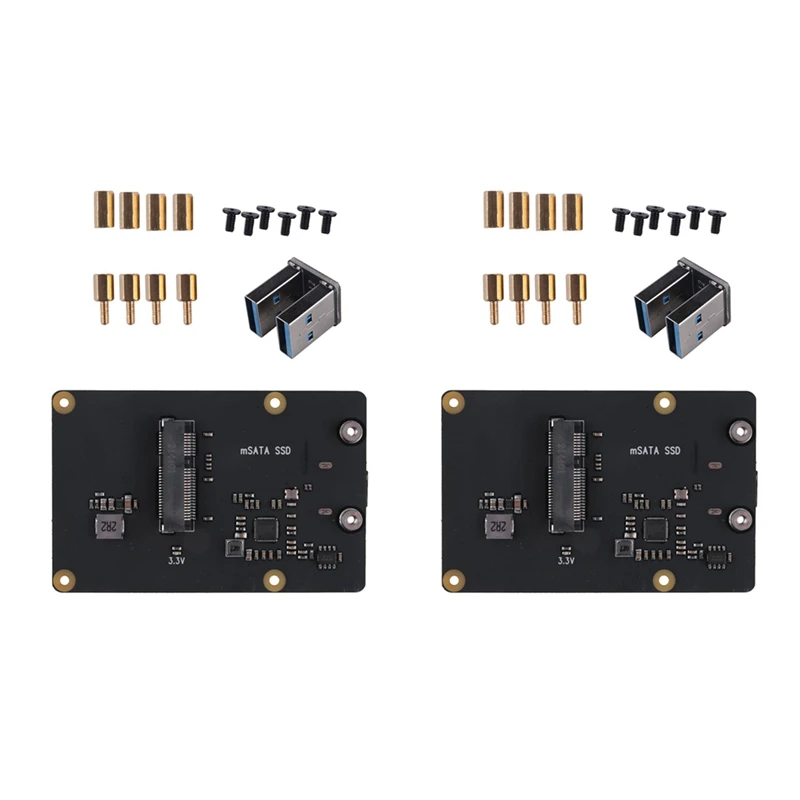 

2X For Raspberry Pi 4 MSATA SSD Adapter X857,Raspberry Pi 4 Model B X857 V2.0 MSATA SSD Expansion Board USB3.0 Module