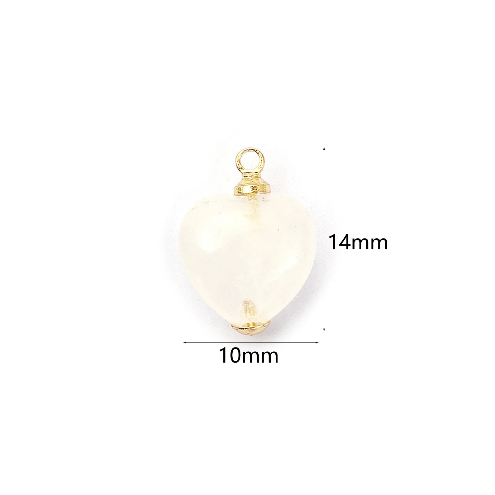 2 Stück Messing- und Naturstein-Charms, 18 Karat vergoldet, rechteckig, oval, rund, Zylinder, herzförmige Anhänger für die Herstellung von DIY-Halsketten – Detail 12