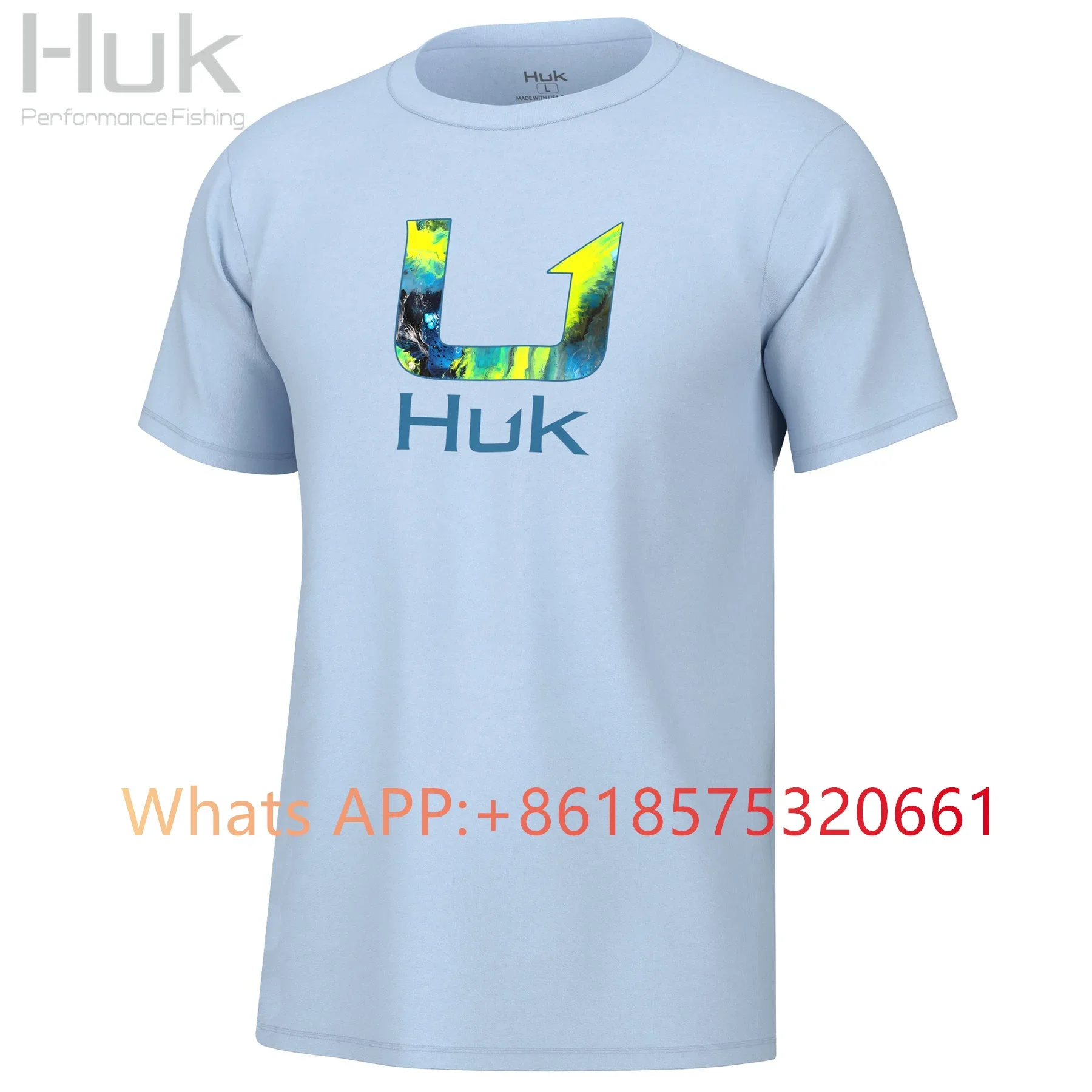 Huk Performance 남성용 낚시 셔츠, 야외 반팔 티셔츠, 낚시 의류, UPF50 자외선 차단, 통기성 앵글링 의류