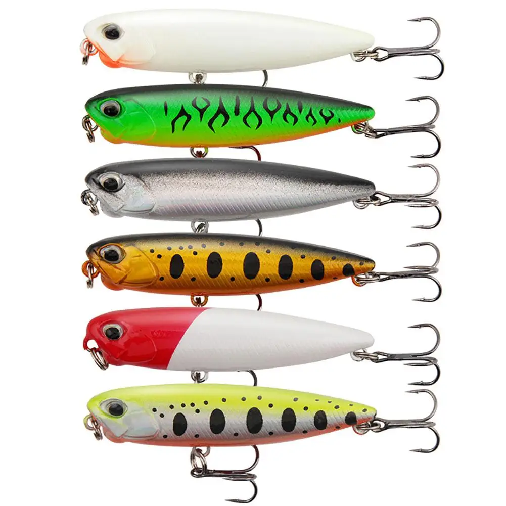 6.5cm/5.5g Topwater Pencil Dog Walker Fishing Lures With Hooks