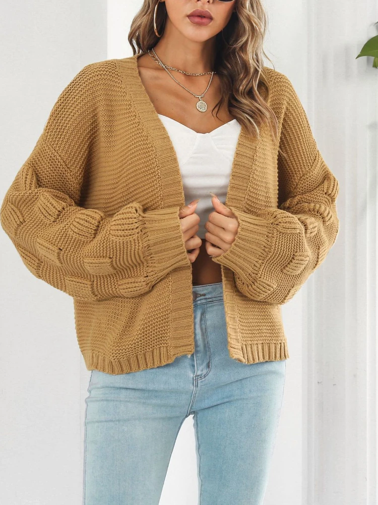 

Cardigan Vintage Lantern Sleeve Women Cardigan Sweater Casual Korean Fall Streetwear Tops Coat Chic Lazy Wind Y2k Sweater