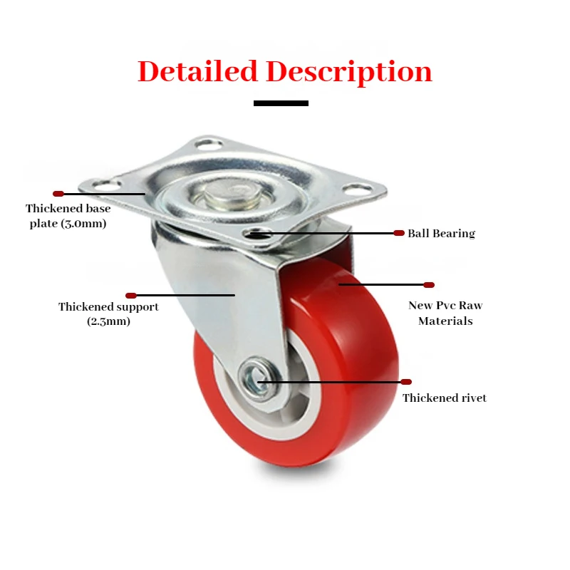 Furniture Casters 4/8PCS 1.5" Soft Rubber Universal Wheel Swivel Roller For Platform Trolley Accessory Furniture