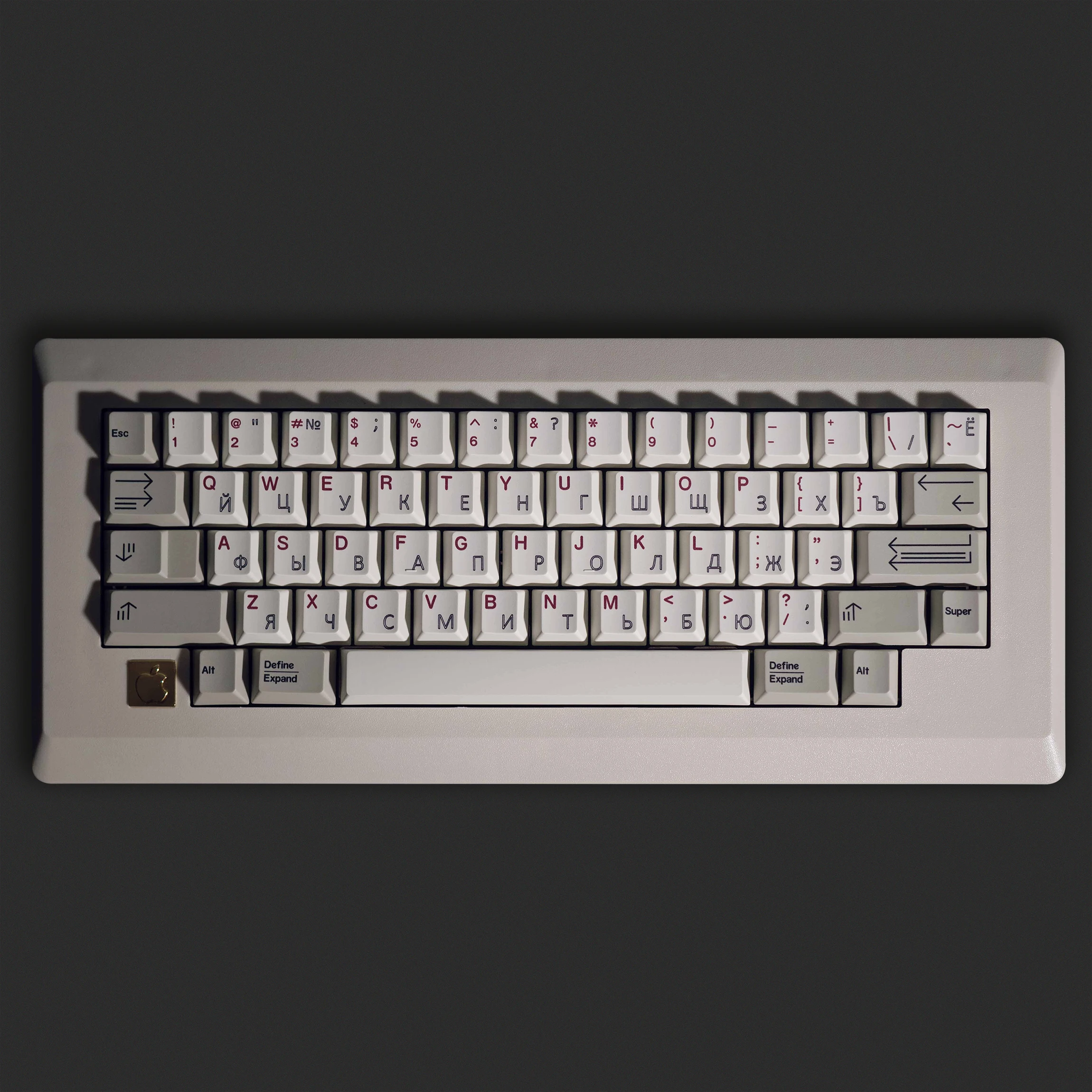 Keebox M0110 Retro Apple Teclado Kit Hhkb Layout Qmk Via Suporta Bluetooth Personalizado Teclado Mecânico Kit