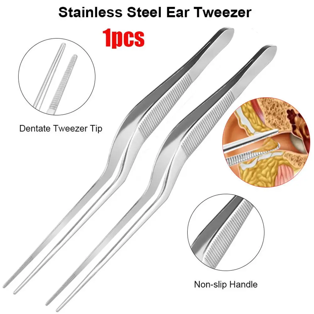 

Professional Silver Oral Cleaner Ear Wax Removal Stainless Steel Ear Cleaning Clip Ear Care Tools Nail Clip Ear Tweezer