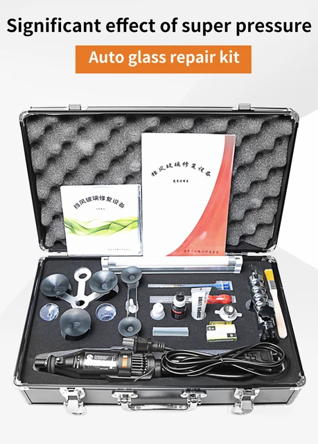 Kit Riparazione Parabrezza Auto Con Luce UV - Ripara Scheggiature E Crepe