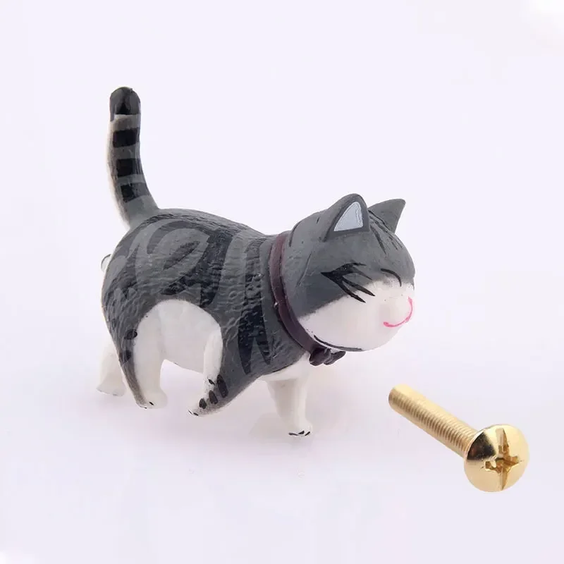 Description Picture 5 of itemCabinet Knobs Creative Cartoon Cat Shape Resin Furniture Brass Handles Room Drawer Handles Kitchen Cupboard Closet Drawer Pulls