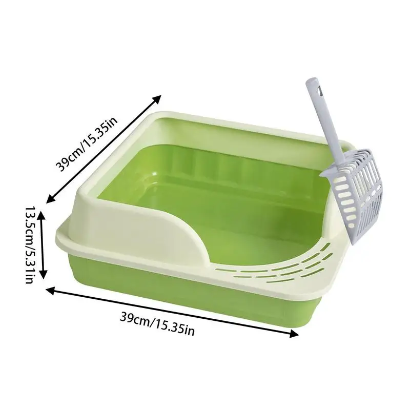 Litter Box Widened Leak Proof Pedals Open Top Sifting Cat Litter Tray Easy  Cleaning Shallow Cat Toilet With Hanging Litter - AliExpress