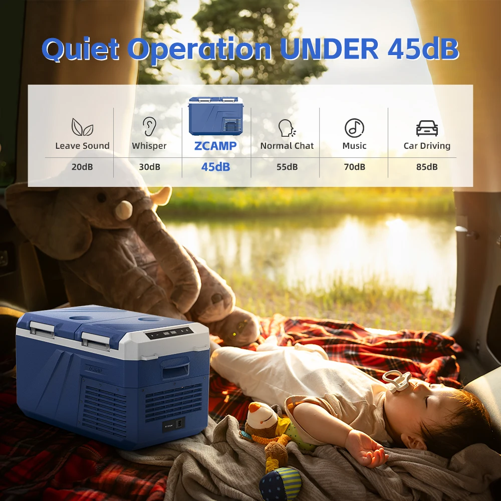 ثلاجة سيارة Zcamp QXL ضاغط 12/24 فولت، تبريد سريع،...