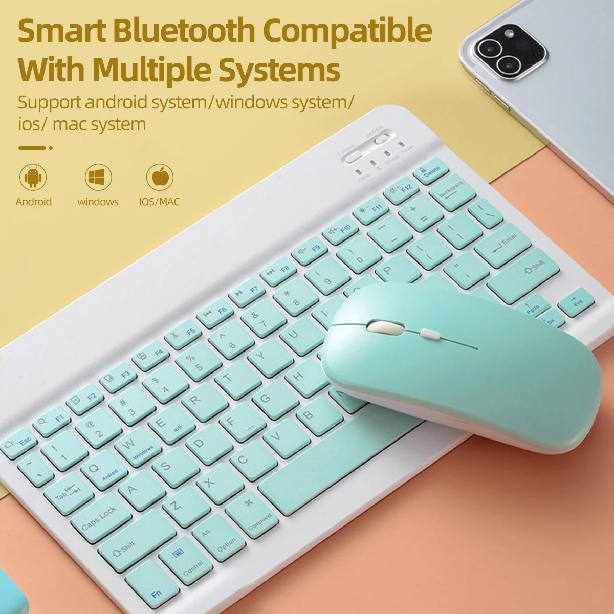 Mouse Bluetooth sem Fio para Ipad Samsung Huawei Lenovo Mipad Android Windows Tablet Mouse de Bateria para Laptop Notebook - Imagem 2
