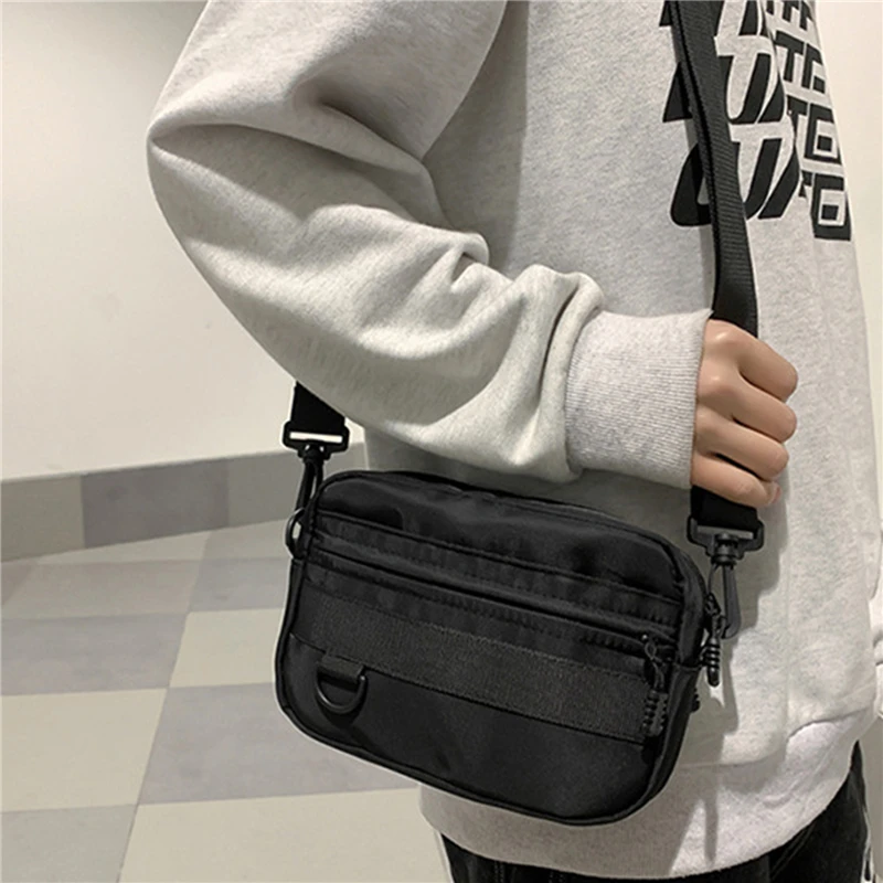 Casual Men Women Unisex Crossbody Bags Fashion Solid Color Couple Shoulder Bag High Quality Nylon Messenger Bag Handbags - 4