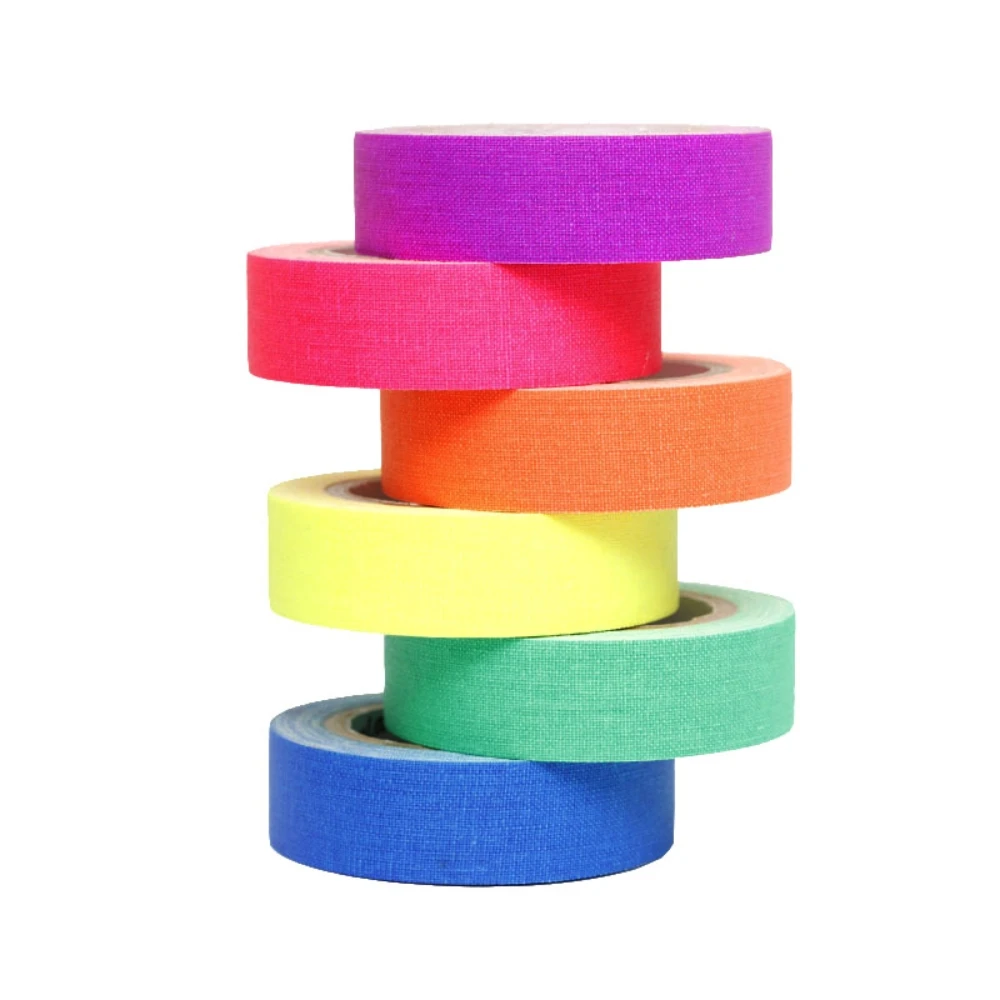 6 Rollen mit 6 Farben, 5–25 mm, UV-fluoreszierendes Baumwollband für Bühne, Geburtstag, Hochzeit, Karneval, Party, Saison, Feier, Dekoration – Detail 8