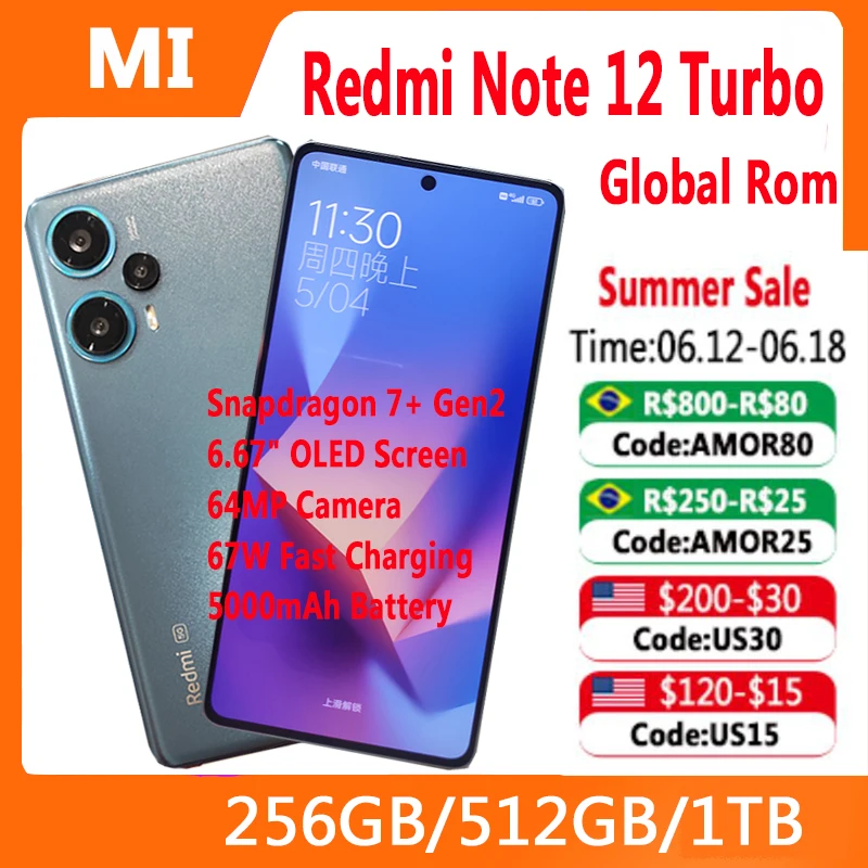 Xiaomi-Redmi Note 12ターボ携帯電話,スマートフォン,5g,6.67インチ画面,snapdragon 730,2.5  mahバッテリー,5000 W充電器,急速充電