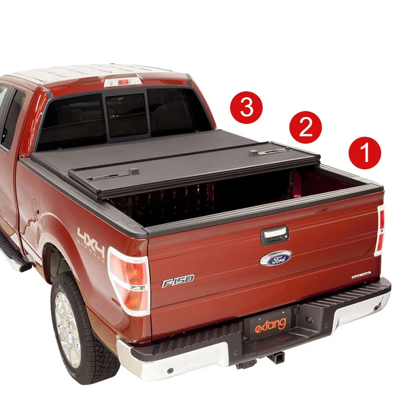 

High Quality Pickup 4x4 Truck Bed Cover Pick Up Hard Tri Fold Tonneau Covers for Ford Ranger F150 Raptor Toyota Hilux Tacoma