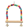 Pet Toy Bird Swing Toys Parrot Wooden Swing Stand Parrot Toy Bird Toy Pet Supplies accesorios para pájaros(S:12x15cm/ L:18*22cm) 2