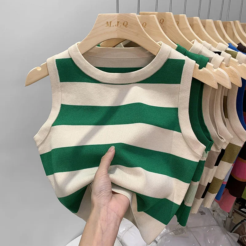Women Striped Summer Sweater Vest