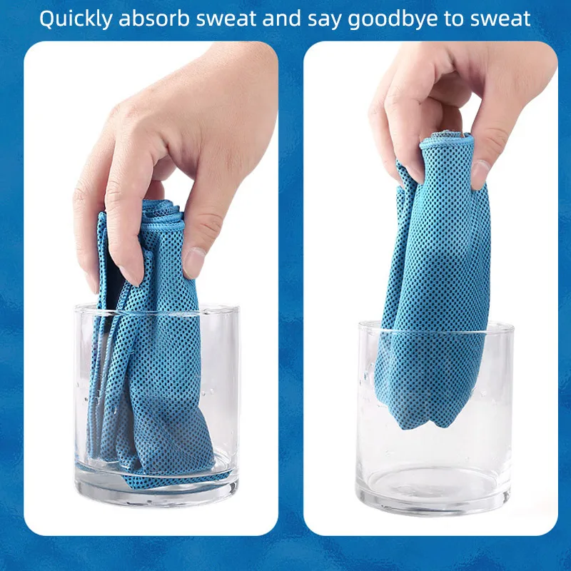 Summer Cooling Towel Ice Towel Gym Wear Icing Sweat Band Top Soft Breathable Chilly Towel for Sports Yoga Gym Outdoor