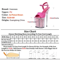 Sandales d'été pour femmes, chaussures de danse pôle, plateforme transparente, talon Super haut de 20CM, modèle défilé, sandales en cristal, nouvelle collection 4