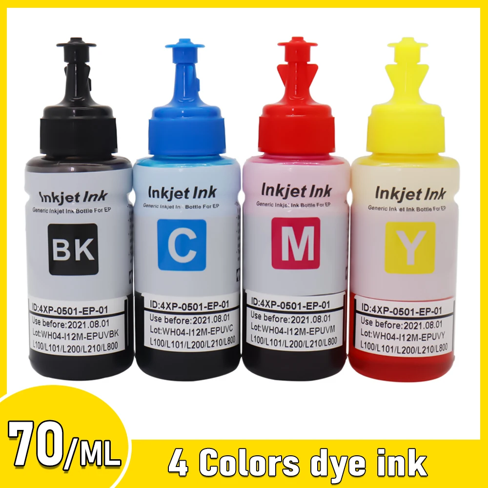 

Universal Dye ink Refill Ink kit for Canon HP Epson Brother Inkjet Printer CISS Cartridge Printer Ink 4*70ml