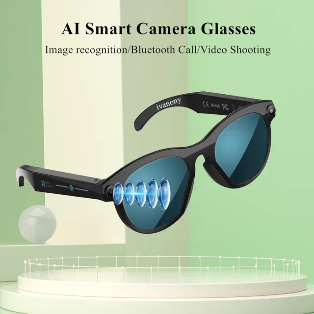 AI Smart Glasses Bluetooth Video Camera 200W HD