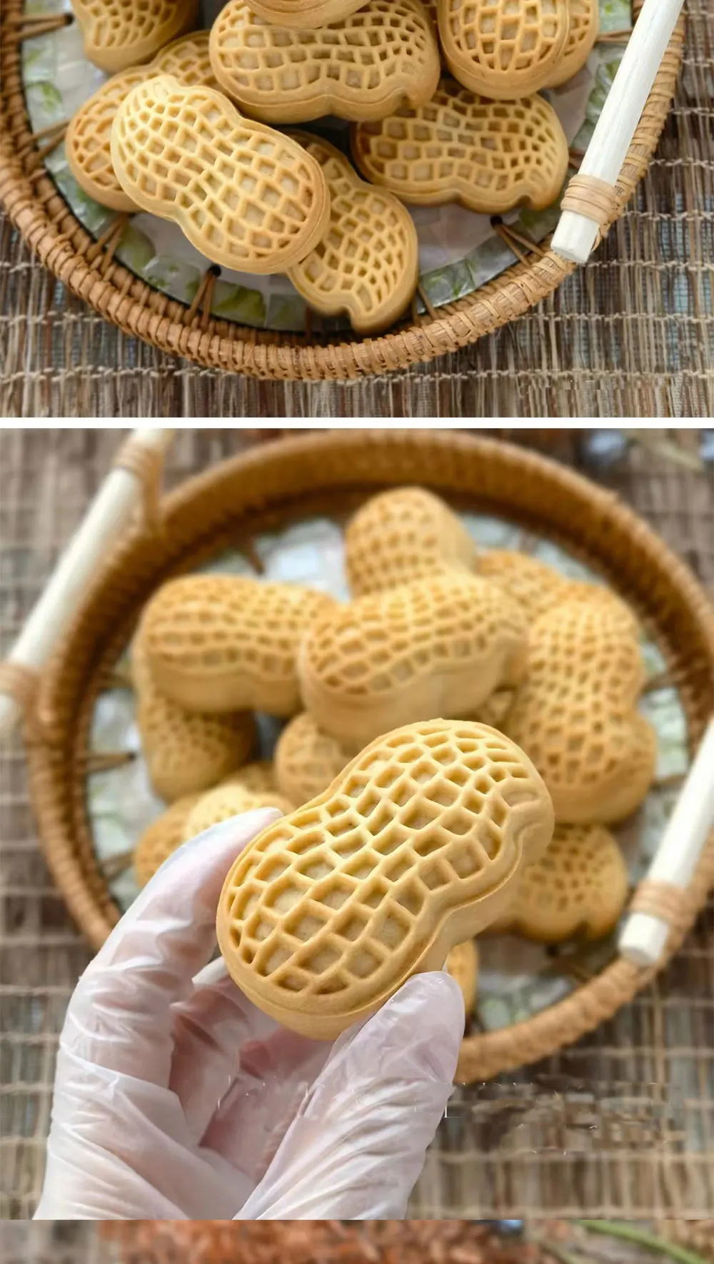 Description Picture 6 of item30g 50g 75g Cute Peanut Stamp Moon Cake Plunger Mold Nut Cookie Cutter Novel Cake Crisp Pastry Dessert Cooking Accessories Tools