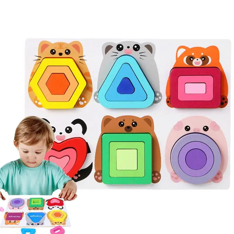 

Wooden Geometric Shapes Puzzle For Children Sorting Math Bricks Toy Preschool Learning Educational toy kids puzzle board game