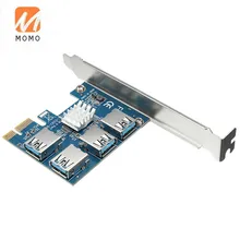 

High Quality USB Riser Card PCI-E Express to 4 Port USB3.0 Converter Expansion Card Adapter PCIe X1 Riser Card For Bitcoin Miner
