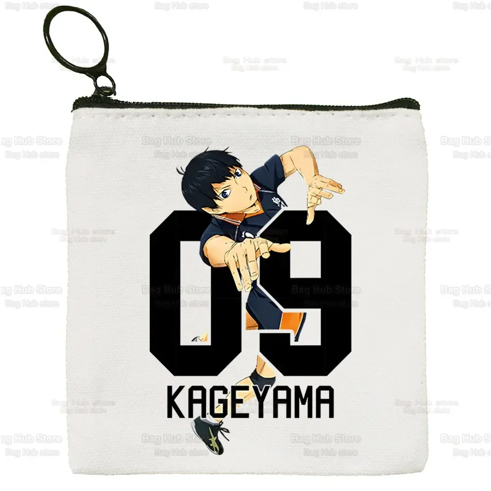 

Haikyuu Kageyama Tobio маленький кошелек, мини-клатч, милая Холщовая Сумка для ключей, искусственная монета, кошелек для монет, Женская ткань