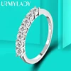 URMYLADY Real D Color 7 Stones 3mm Full Moissanite Row Rings S925 Sterling Silver Plate Pt950 Simple Jewelry For Wholesale 1
