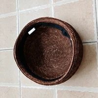 Fashion Summer Flat Beret Straw Hat Women's Sun Hat Circle Concave Top Beach Hat Church Derby Party - Image 6