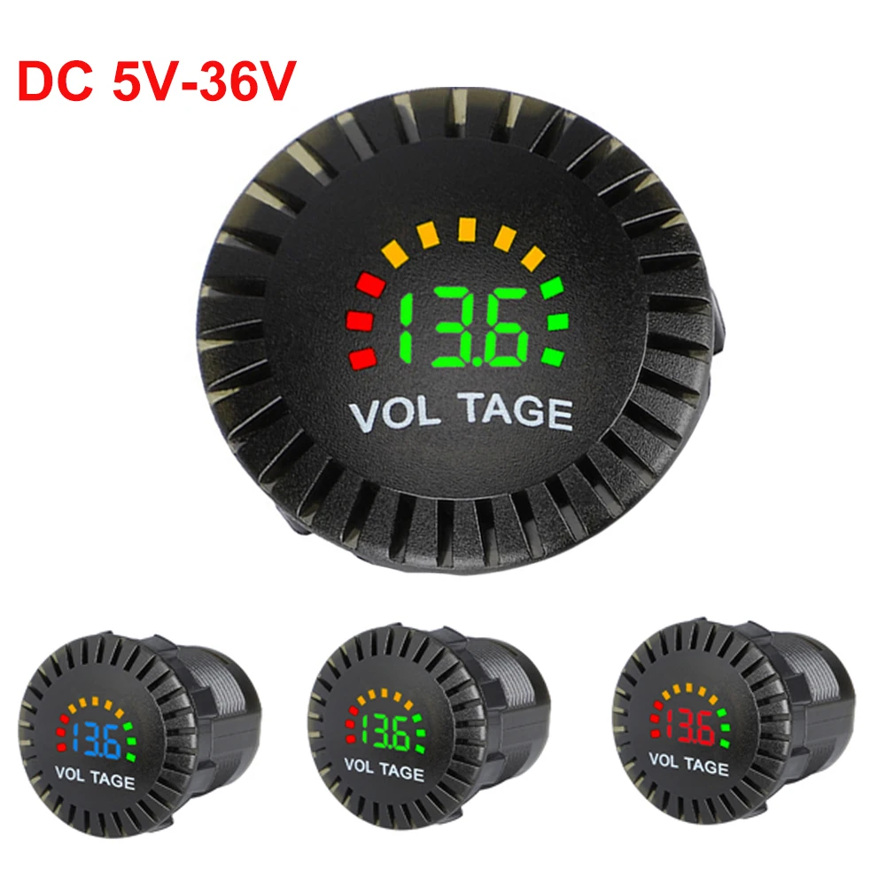 12V/24V Car Voltage Meter Motorcycle LED Digital Voltmeter Panel