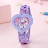 New Fashion Heart shaped Children's Love 3D Cartoon Watch Children's Learning Watch 1