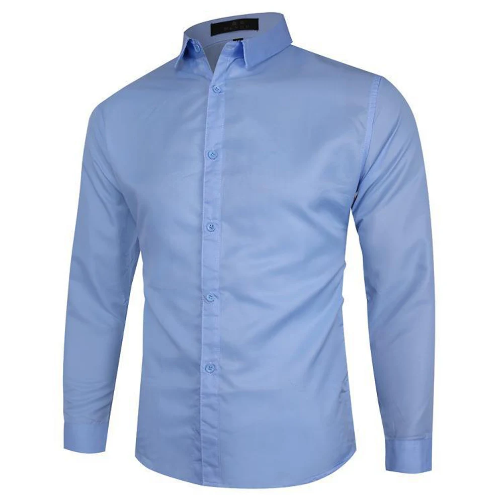 Mens Long Sleeve Button Office Shirt