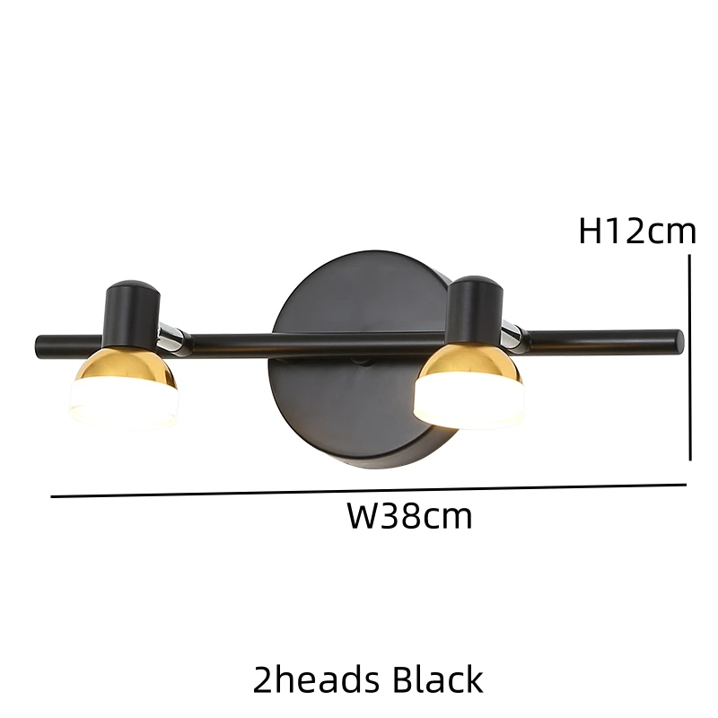 Mirror Headlight Bathroom Led Mirror Front Lights Wall Lamps Nordic Aluminum Bronze And black Toilet Bathroom Cabinet Lamp