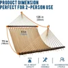 Lazy Daze 10 FT Double 2 Person Caribbean Rope Hammock, Hand Woven Polyester Hammock with Spreader Bars 3