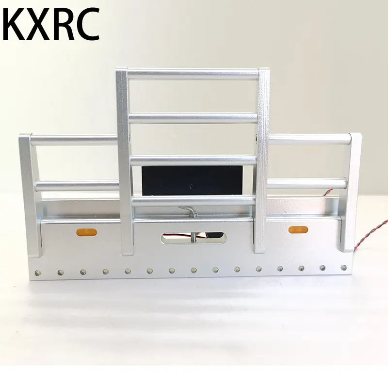 

Metal Front Bull Bar Bumper with LED Light 6V 10 Flash Modes for 1/14 Tamiya RC Truck New King 56344 56301 DIY Car Upgrade Part