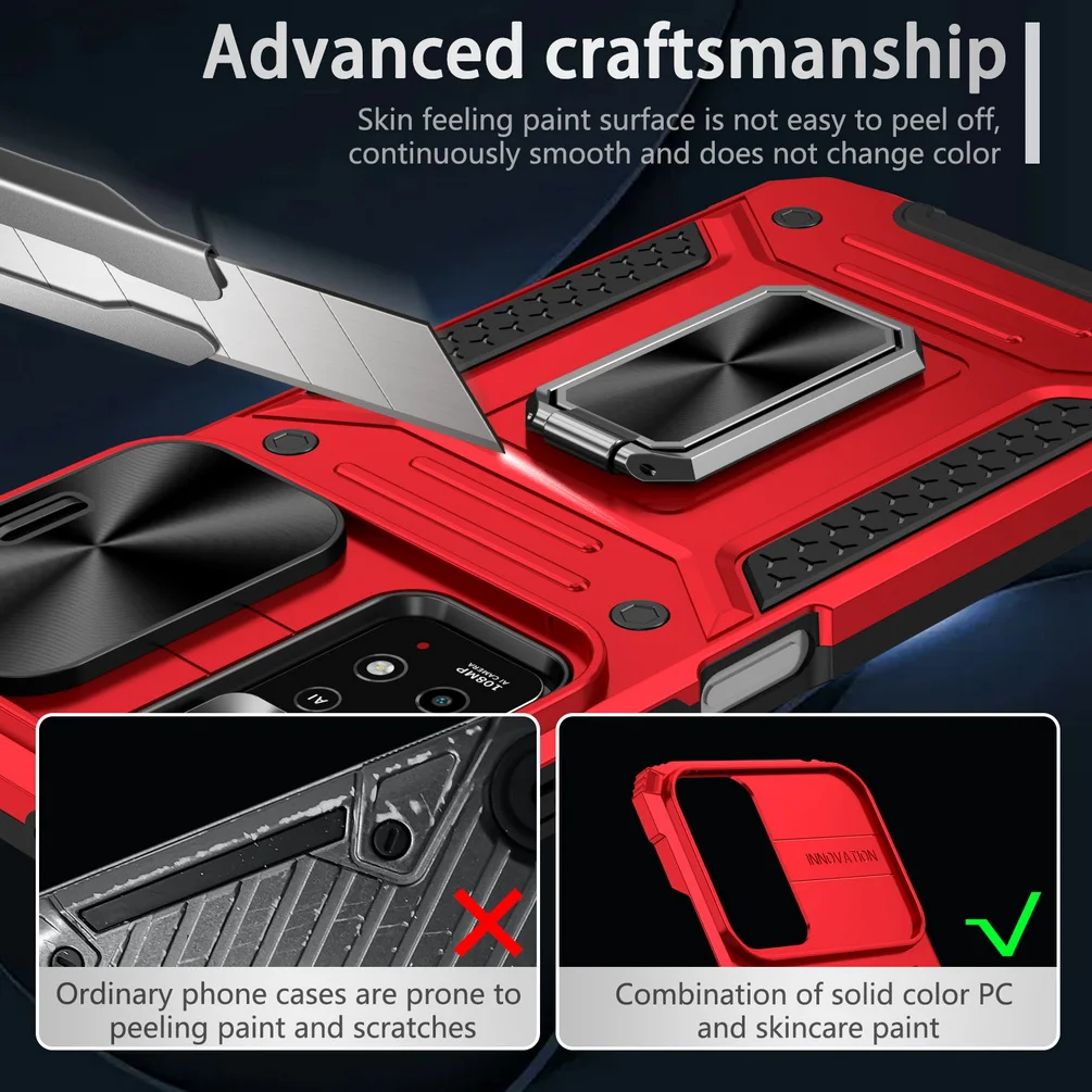 Removable Push-Pull Camera Protective Case For Xiaomi Redmi Note 12 11 11S POCO X5 Pro Metal Ring Buckle Holder Cover_voghion.com