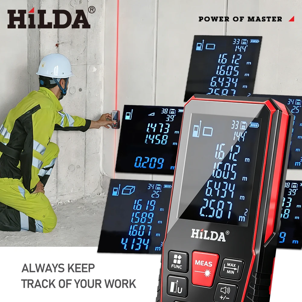 HILDA Professional Laser Distance Rangefinder Tool - Precision Measurement Ruler