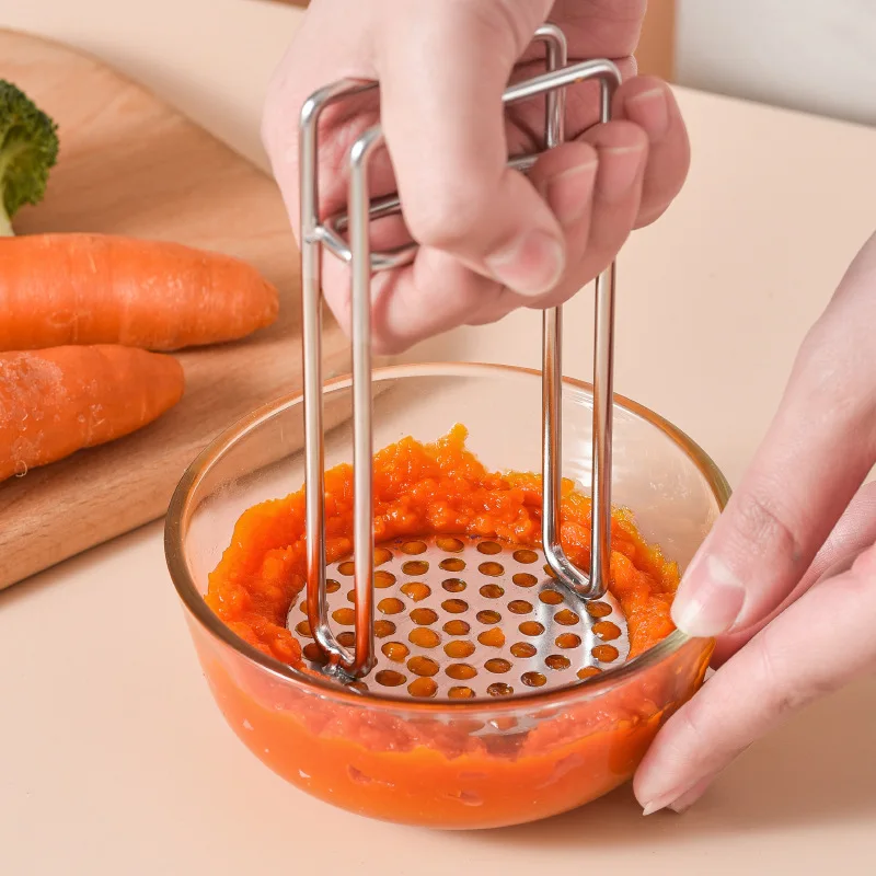 

Stainless Steel Potato Masher With Handle Multifunctional Non-stick Vegetable Fruit Press Maker Kitchen Gadgets Accessories